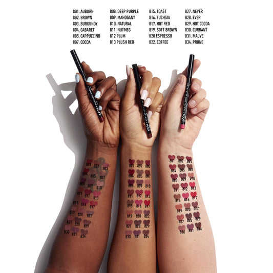 NYX PROFESSIONAL MAKEUP Slim Lip Pencil, Long-Lasting Creamy Lip Liner - Nude Pink