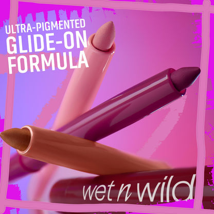 wet n wild Perfect Pout Matte Retractable Gel Lip Liner Pencil, Rich Creamy Long Lasting Color, Well-Defined and Flawless Application, Vegan & Cruelty-Free - Purple Lay Down the Mauves