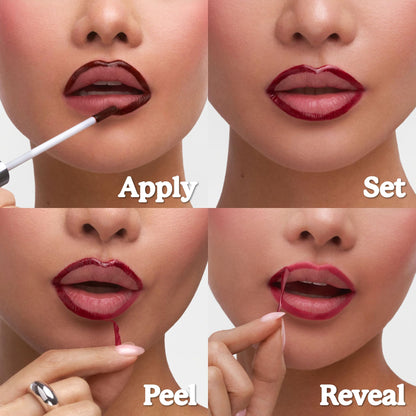 Sacheu Lip Liner STAY-N Peel Off Lip Stain — Long Lasting Waterproof Lip Tint with Hyaluronic Acid & Vitamin E — Transfer Proof Matte Finish, Vegan & Cruelty-Free (p-INKED)
