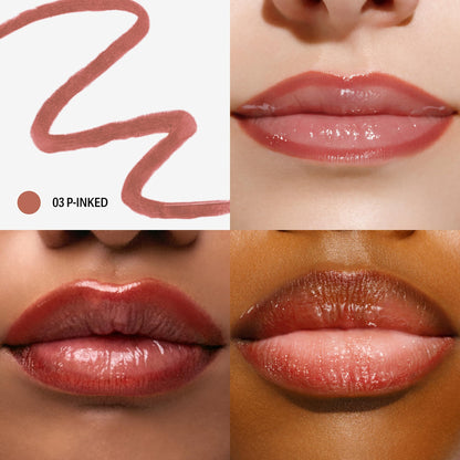 Sacheu Lip Liner STAY-N Peel Off Lip Stain — Long Lasting Waterproof Lip Tint with Hyaluronic Acid & Vitamin E — Transfer Proof Matte Finish, Vegan & Cruelty-Free (p-INKED)